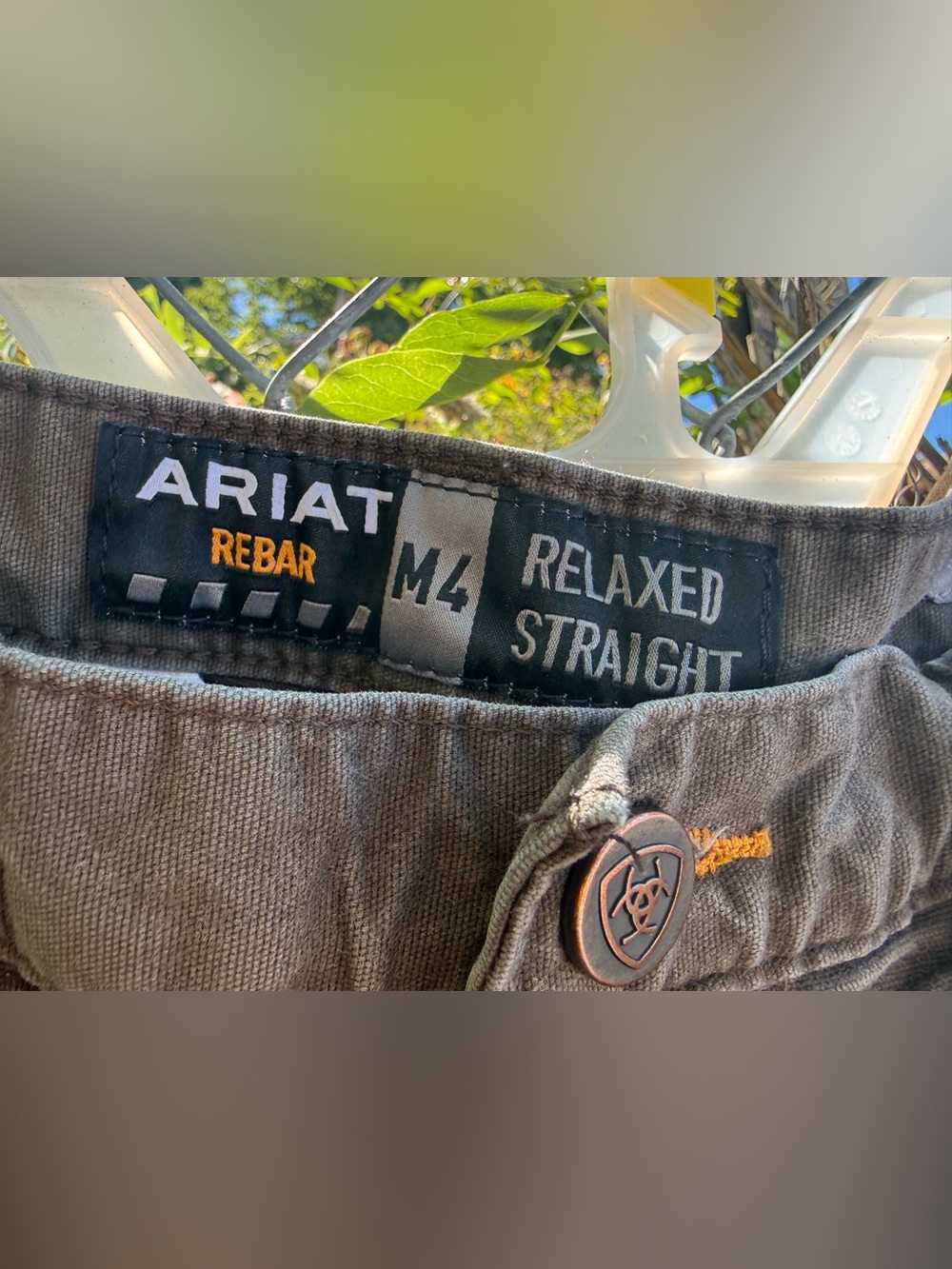 Ariat Rebar M4 Relaxed Straight Canvas Work Cargo Pants - 33x32 Mens